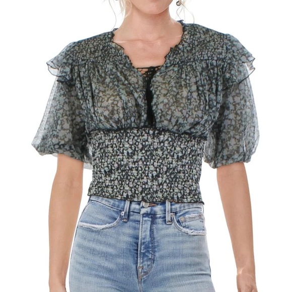 Free People Tops - Free People Beatrice Top In Black Combo - S